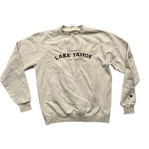 VTG Champion Lake Tahoe Sweatshirt Crewneck Medium Embroidered Nature Minimalist